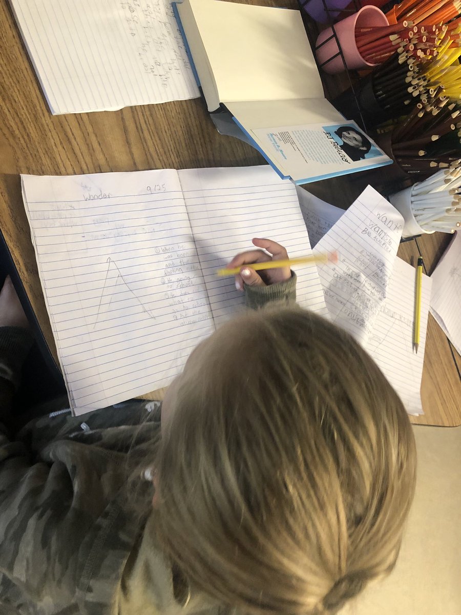 MrsHaarlander's tweet photo. We finished Wonder! This story teaches the most important life lesson, be kinder than necessary!
Yesterday, we broke down the different parts of the story and identified the climax. Next, students will arc their own stories as they get ready to draft their scenes! #loveworkshop https://t.co/mMeAAJmPF0