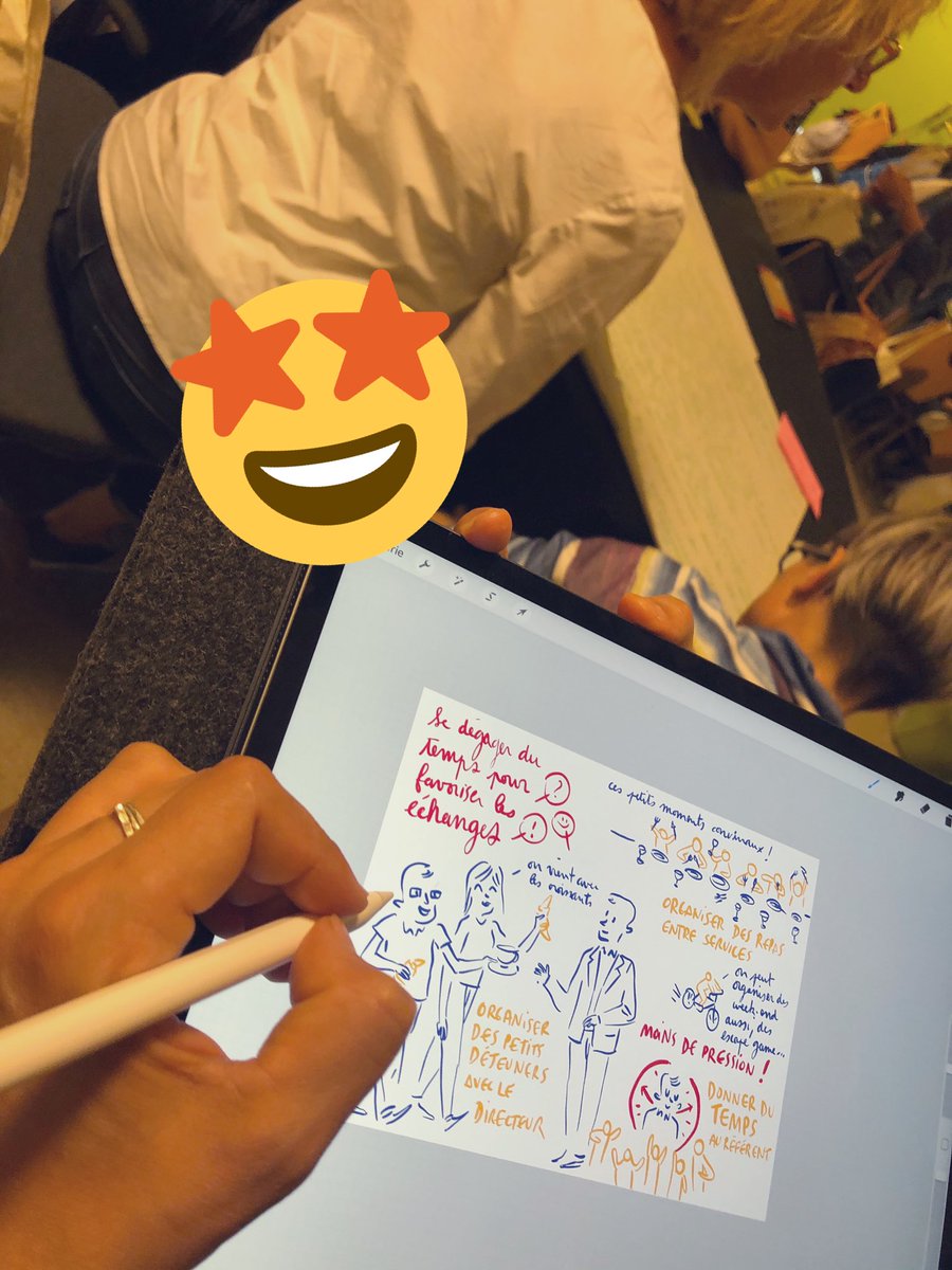 LaCieRotative's tweet photo. Cette journée de facilitation n’en serait pas vraiment une sans les talents graphiques de @blognoteuse et @donatelleliens ! #scribbing #live #facilitationGraphique https://t.co/IWF2jNtIzi
