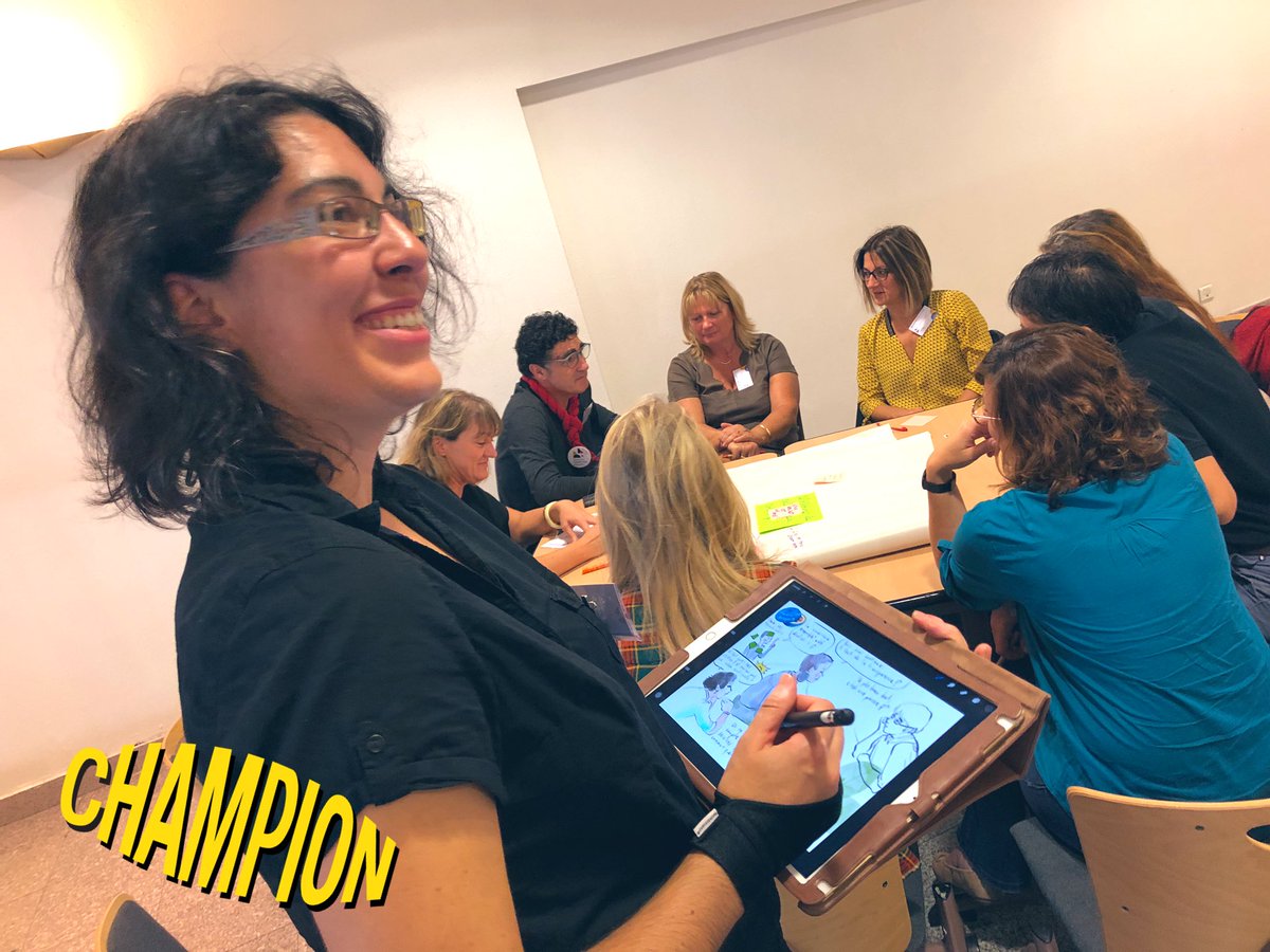 LaCieRotative's tweet photo. Cette journée de facilitation n’en serait pas vraiment une sans les talents graphiques de @blognoteuse et @donatelleliens ! #scribbing #live #facilitationGraphique https://t.co/IWF2jNtIzi