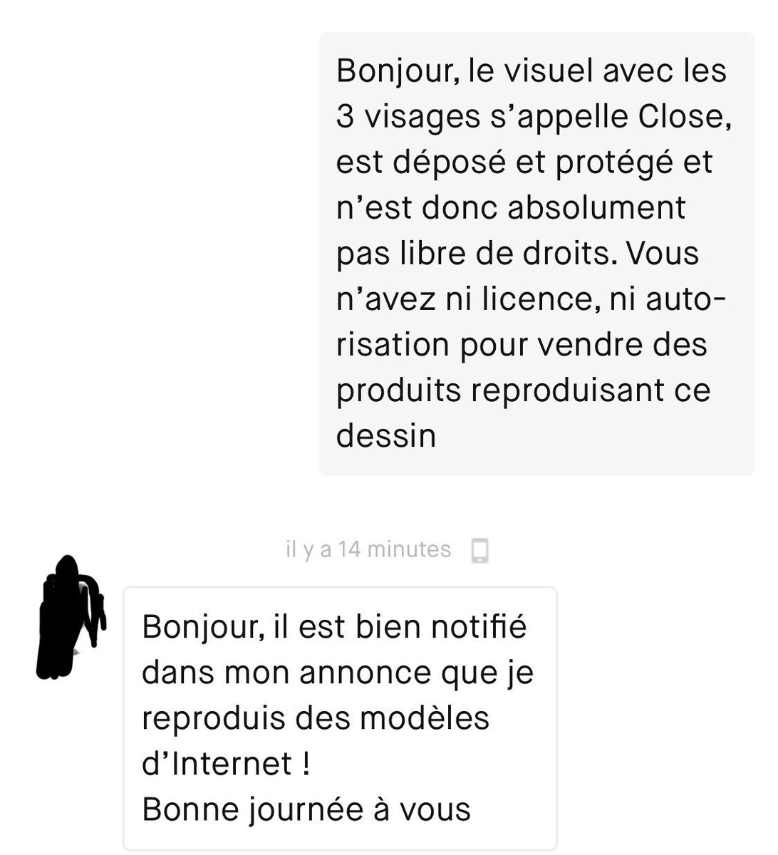 quibelog's tweet photo. Vis ma vie de #meclepluscopiédumonde (A noter que: il ne s’approprie pas le dessin mais le signe de son nom quand même, depuis cet échange le produit a été retiré de la boutique) (NDLR ce sont bien 2 visages et non 3, la lassitude sans doute) #createorcredit https://t.co/yZf35p2afE