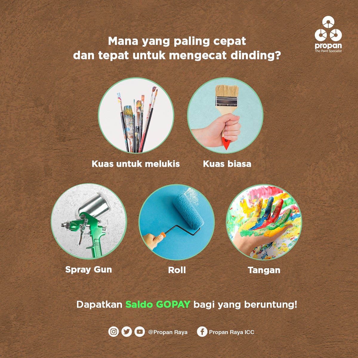 propanraya's tweet image. Follow akun @propanraya di Facebook, Instagram dan Twitter, like dan reply jawaban kamu buat dapetin saldo Gopay senilai Rp 500 ribu untuk 5 orang pemenang!

#CariCatCariPropan
#PropanAndalan
#Profun