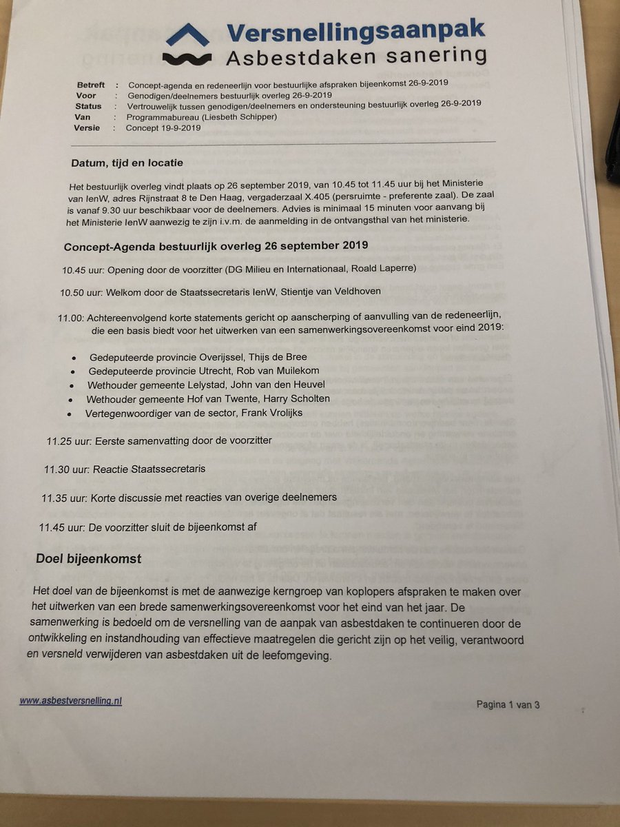 Zojuist op ministerie IenW gesproken met staatsecretaris, goede bijeenkomst met betrokken en gedreven stas en er komt binnenkort een samenwerkingsovereenkomst <a href="/gemhofvantwente/">Gemeente Hof van Twente</a> <a href="/P10netwerk/">P10 Netwerk</a> <a href="/ProvOverijssel/">Provincie Overijssel</a> @tijs_de_bree