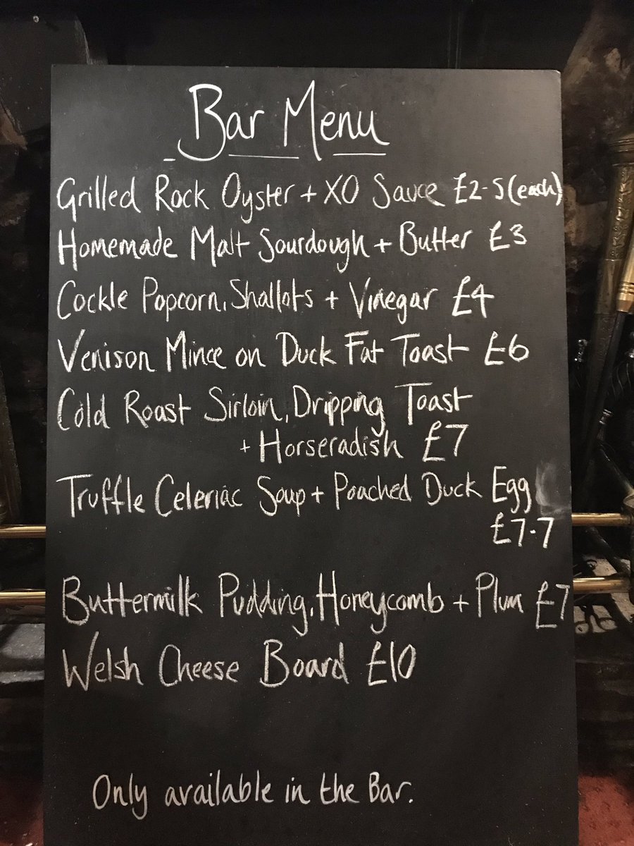 The bar menu is back! Available 12-6pm, Wednesday - Saturday, perfect if you want something a little lighter... #barmenu #welshpub #welshpubfood #diningpub #eatseasonal #eatlocal #lunchbythefire #michelinbibgourmand