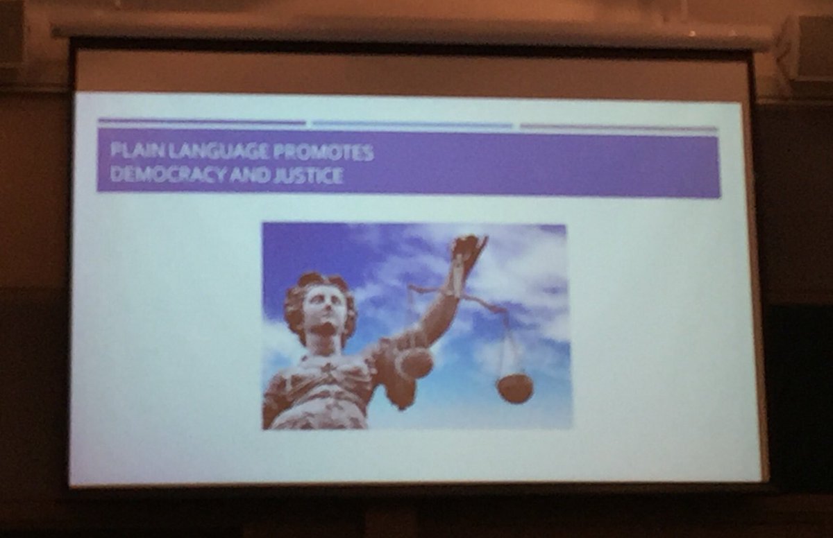Some very interesting presentations on the importance of #plainlanguage for democracy and inclusion. #plain2019