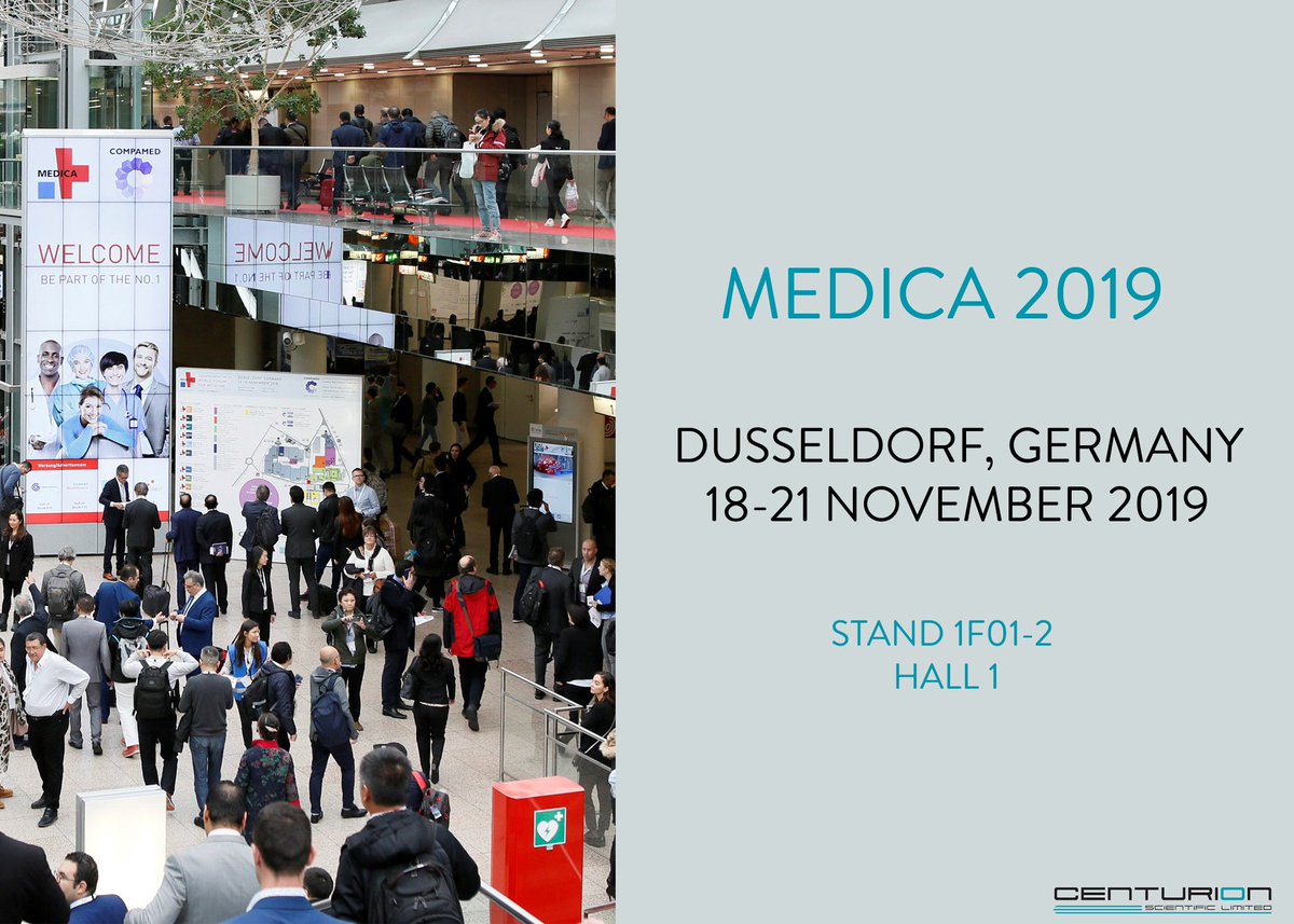 CenturionSci's tweet photo. MEDICA is less than 2 months away! Our two sales guys Tara and Jordan, will be attending the exhibition this year. Call Centurion on 02392 631225, or email jordan@centurionscientific.co.uk to book a meeting today! #MEDICA2019 #centrifuges @MEDICATradeFair https://t.co/uevxFqlDQ8