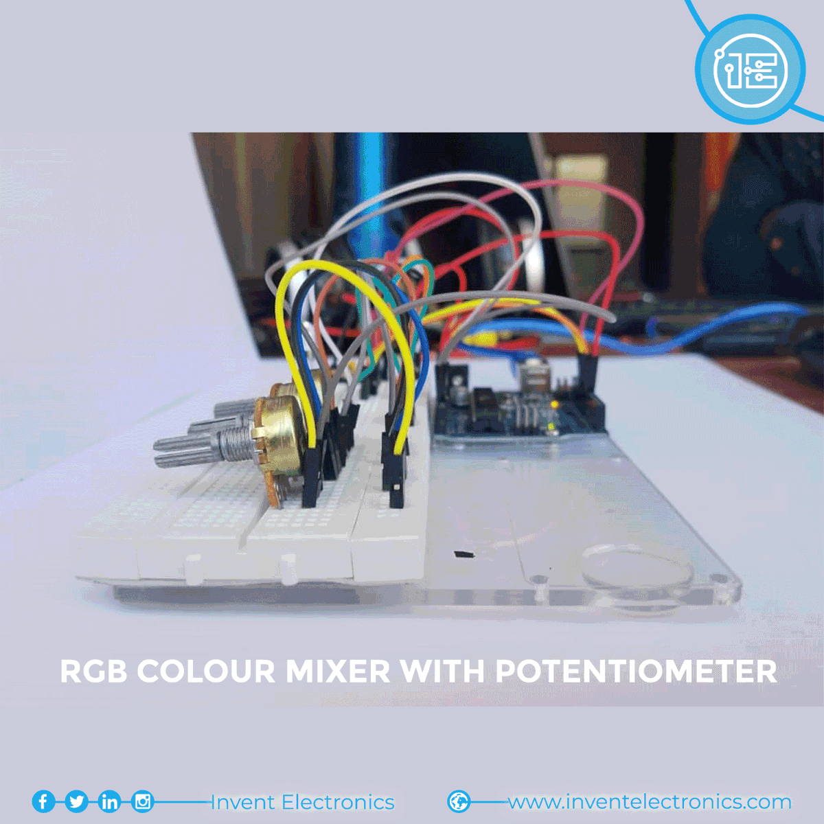 invntelectronix's tweet photo. RGB Colour Mixer with Potentiometer
#ProjectThursday kind courtesy by Invent Electronics https://t.co/KquMaUua94