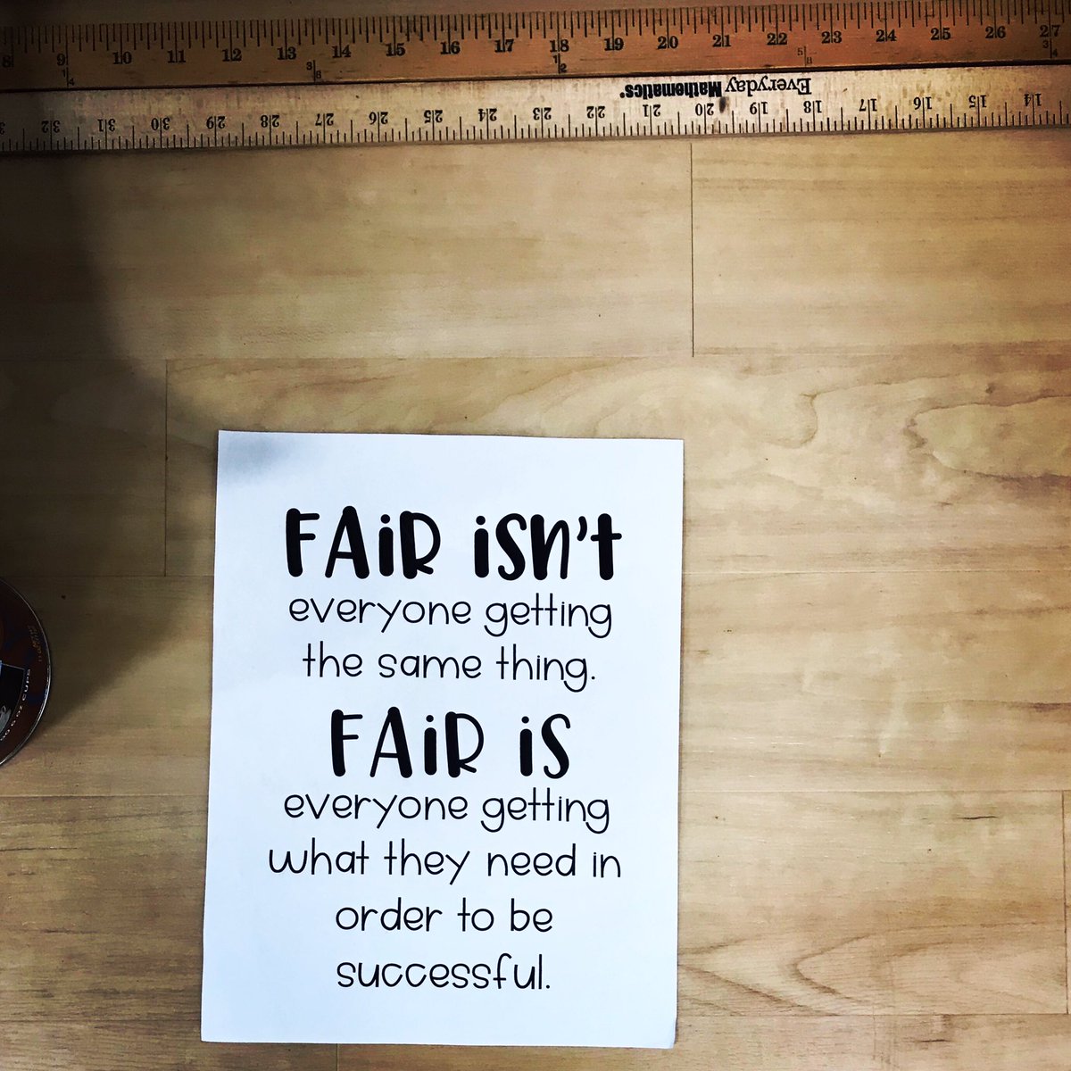 ExecUnity's tweet photo. I came across this doing “walk throughs” yesterday. It’s great to see our team having conversations with children on #equity and helping them understand that #fairIsNotEqual #edLeadership https://t.co/vNvw60YkKD