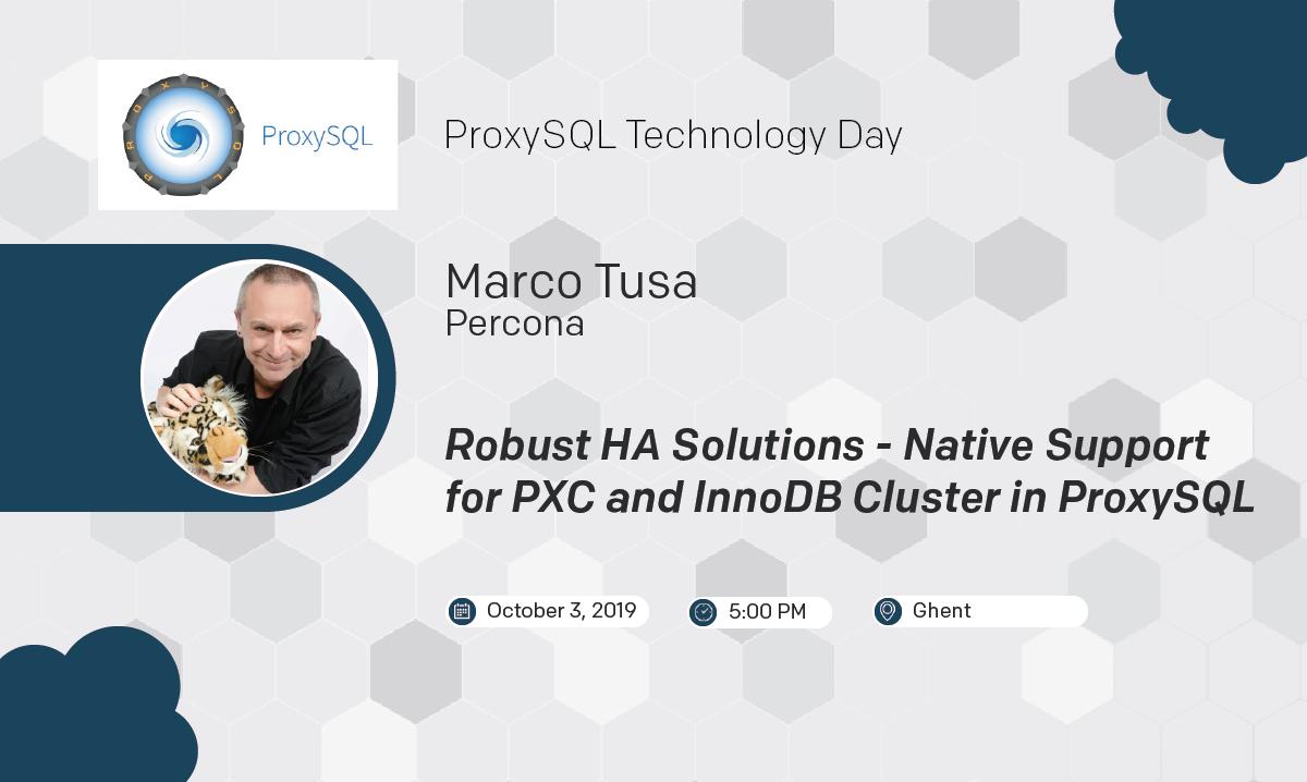 marcotusa's tweet photo. Also join me in Ghent for the @proxysql technology day, we will have few interesting talks and @Pythian  will pay for the pizza ;) https://t.co/3jMsnBRXfo