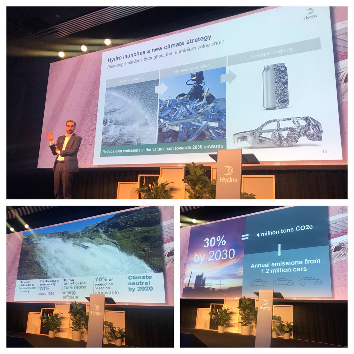 RonnaugSS's tweet photo. Excited about @NorskHydroASA new climate strategy; bold targets from a good starting point, being already a low carbon #aluminium company🍃presented by head of climate office @BKMauritzen https://t.co/F66lV21MSI