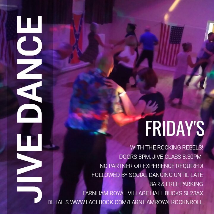 therockingrebel's tweet photo. Rock n Roll Jive class & dance every #Friday Farnham Royal Village Hall #Buckinghamshire SL23AX with @therockingrebel https://t.co/Nb6hZCZrO5 #rocknroll #jive #club #Dance #Fridays #therockingrebels #farnhamroyal #Beaconsfield #highwycombe #maidenhead #Windsor #slough #Amersham https://t.co/X1xBAoJOvl