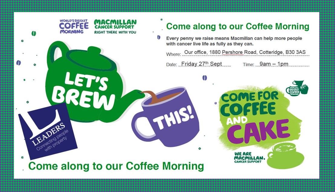 PropertyKNorton's tweet photo. Come and visit us for Coffee and Cake tomorrow! Raising money for MacMillan Cancer Support. Enter our prize draw for you chance to win £250 Love2Shop vouchers
#macmillancoffeemorning #prizedraw #justintimeforxmas
#CoffeeMorning #coffeeandcake #ortea https://t.co/qklORqv5nL