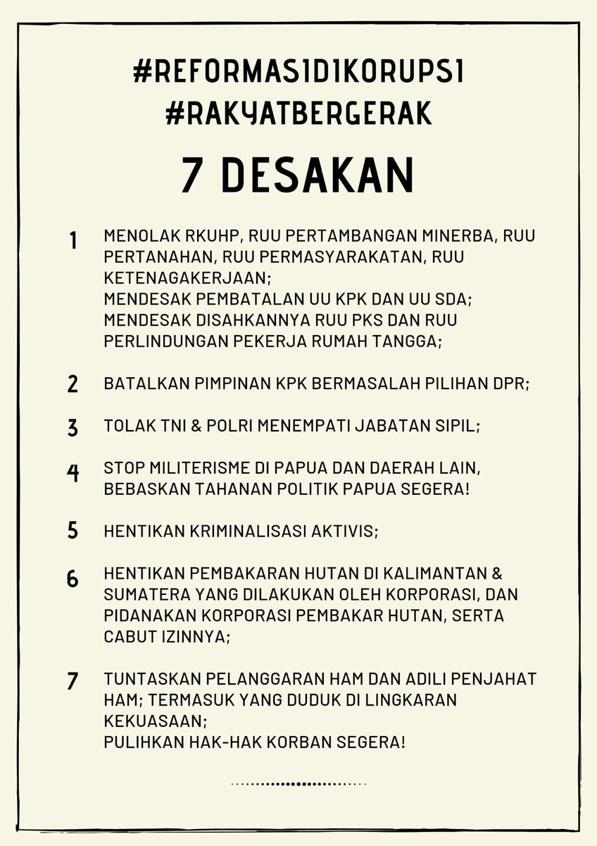 Sudah jatuh korban tewas dari pihak aksi demonstrasi #ReformasiDikorupsi. RIP 🙏🙏

Bapak Presiden <a href="/jokowi/">Joko Widodo</a> harus segera menerima dan melaksanakan semua DESAKAN &amp; TUNTUTAN #RakyatBergerak sebelum jatuh korban lebih banyak lagi.

Basa-basi tak lagi bisa menghibur Rakyat..