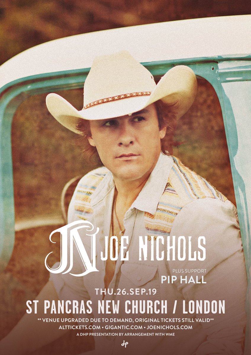 Tonight I support <a href="/JoeNichols/">Joe Nichols</a> in London at St Pancras New Church.

Onstage 7.30pm x.