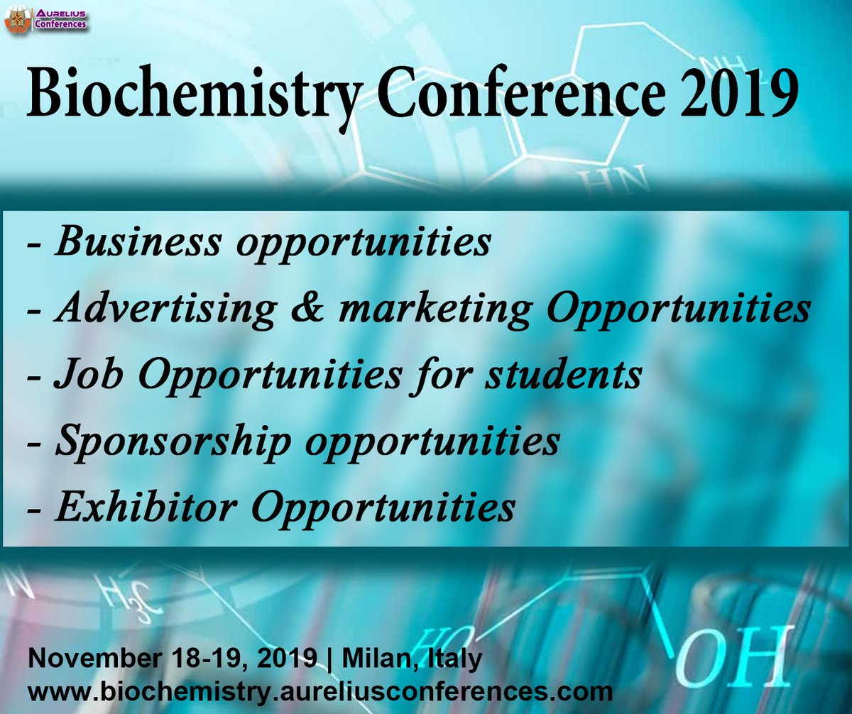 Biochemistryco2's tweet photo. Join the conference where you will get more than just knowledge.

Join the Biochemistry Confernece 2019

Visit the link to know why you should attend the conference

https://t.co/LrK20i1AIK
#conference #event #biotechnology https://t.co/9oY7nsibKn
