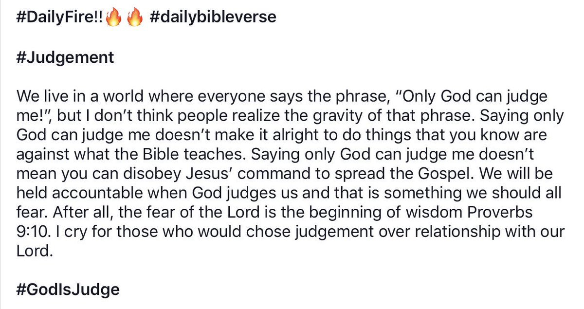 HndsNFeet's tweet image. #DailyFire!!🔥🔥 #dailybibleverse

#Judgement

#GodIsJudge