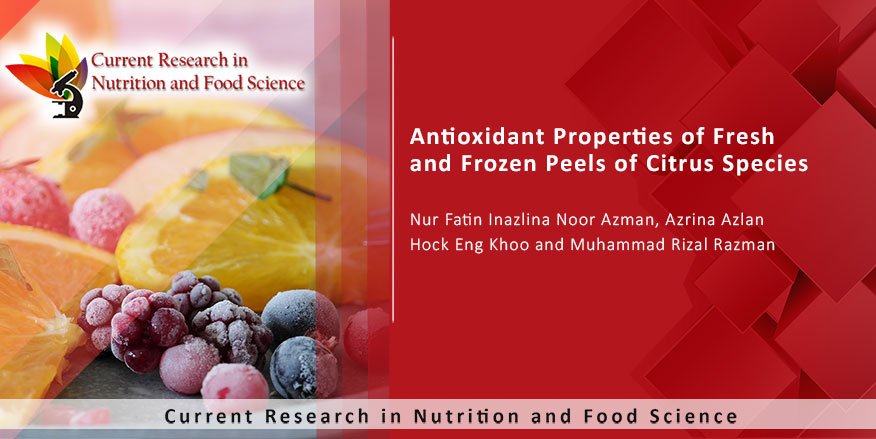 Antioxidant Properties of Fresh and Frozen Peels of Citrus Species
@UniversitiPutraMalaysia 
bit.ly/2MegF2C
#Food #FoodScience #Nutrition #FoodResearch #Diet #FoodTechnology #Nanoemulsions #FoodEngineering #Nutraceuticals