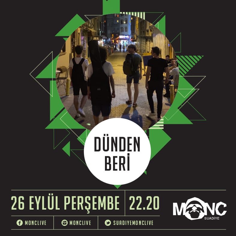 Dünden Beri bu akşam 22.20’da Monc Live sahnesinde #monclive #dündenberi  
Bilgi & Rezervasyon: (0216) 4103937