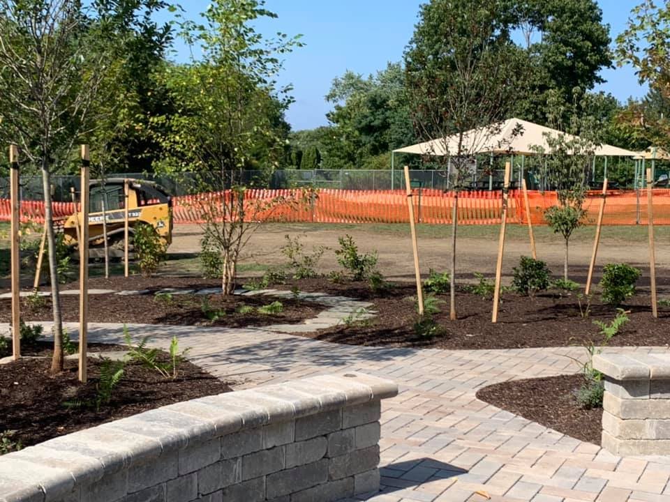 RIConservation's tweet image. Wonderful stormwater mitigation/Outdoor Education Learning Zone project at Melville Elementary School, Portsmouth, RI.  Through the partnership of Eastern RI Conservation District, Melville Elementary School, Thrive Outside and many generous donors.  Come out and see!