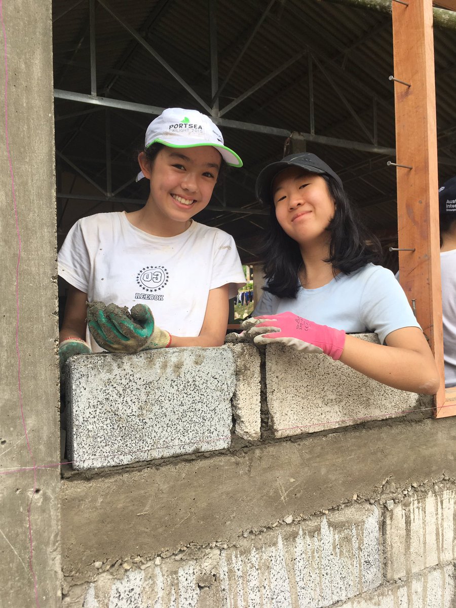 MatthewPerkin14's tweet photo. Day 2 of our service: we split into two group. This group help build a classroom at a local high school while the other group continued working at the primary school. They even slipped in a game of volleyball against students from the school. @MGGS_SouthYarra #MGGSLaos2019 https://t.co/FnLqqmMkMW