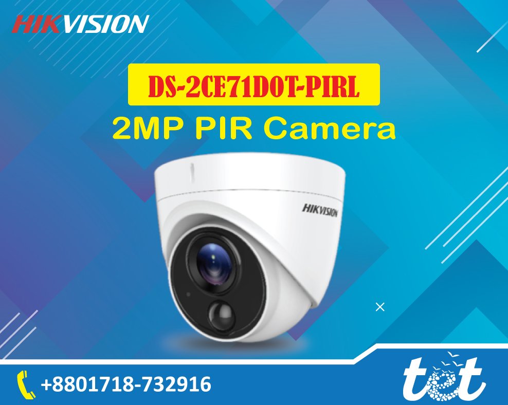 HIKVISION DS-2CE71D0T-PIRL 2 Megapixel PIR Dome Camera.
📢Read More:bit.ly/2mIk2nT
🇨🇳 Made In China
📞 +8801718-732916
📧 3rdeyetechbd@gmail.com