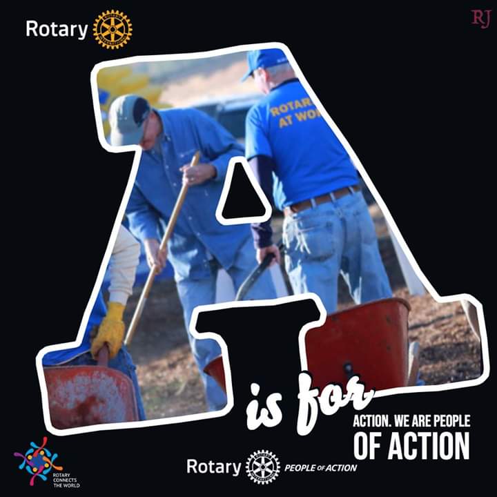 RRCRotaract's tweet photo. The ABCs of Rotary. This is a series of 26 vignettes of what Rotary is all about. This week's letter is A. A for "action". Rotarians are people of action. Results happen with action.
#peopleofaction #resultshappen #serviceaboveself #rotariansinaction https://t.co/UBLvVAs6ek
