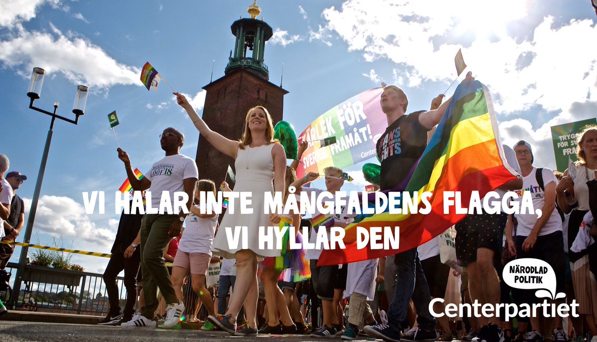 ”För oss är allas rätt att älska den man själv vill och vara den man är något okränkbart. Vi halar inte mångfaldens flagga, vi hyllar den.” 

<a href="/annieloof/">Annie Lööf</a> #cstämma #svool