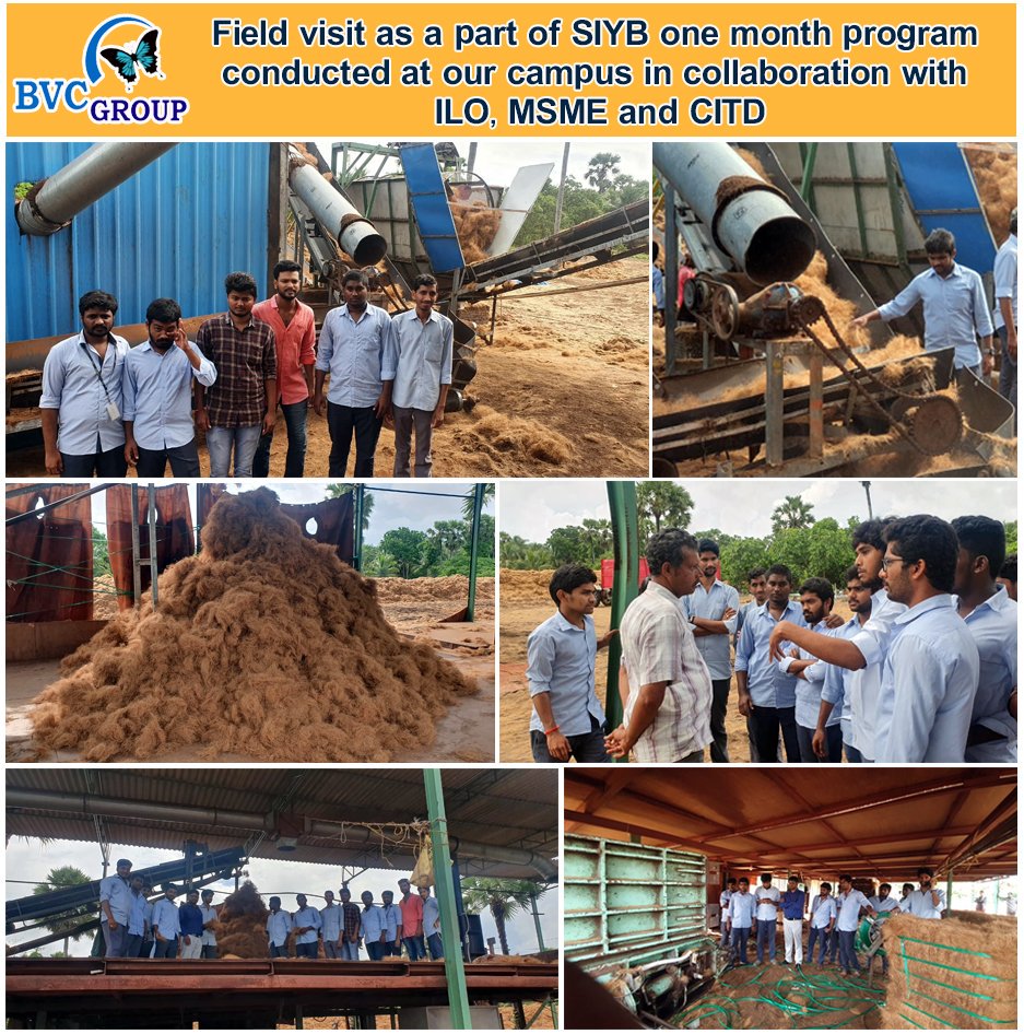BvcColleges's tweet photo. Aspirants Field visit as a part of SIYB(Start and Improve Your Business) one month program conducted at our campus in collaboration with ILO, MSME, and CITD.
https://t.co/5Mc75NQYJQ
#BVCE #BVCengineering #college #AP #AUTONOMOUS #NAACcertified #SIYB #ILO #MSME #CITD https://t.co/6sYNBS9bF5