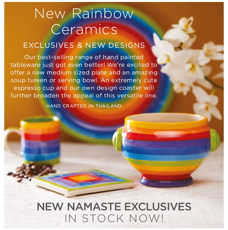 NamasteUKOnline's tweet photo. NEW &amp; IN STOCK NOW. See all rainbow ceramics here: https://t.co/lKkSVfeulZ
 
#rainbow #fairtrade #ceramics #namasteuk
#lovenamaste https://t.co/5WxRrm0sIb