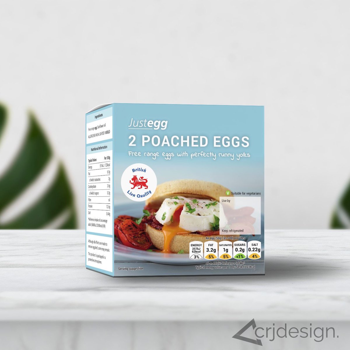 CRJ_Design's tweet image. Packaging isn&apos;t something we get to design very often, but we love it! We&apos;ve recently designed the packaging for JustEgg Chilled Foods Ltd&apos;s award-winning poached eggs. Simply re-heat and you&apos;ve got a perfect poached egg in just a few minutes.