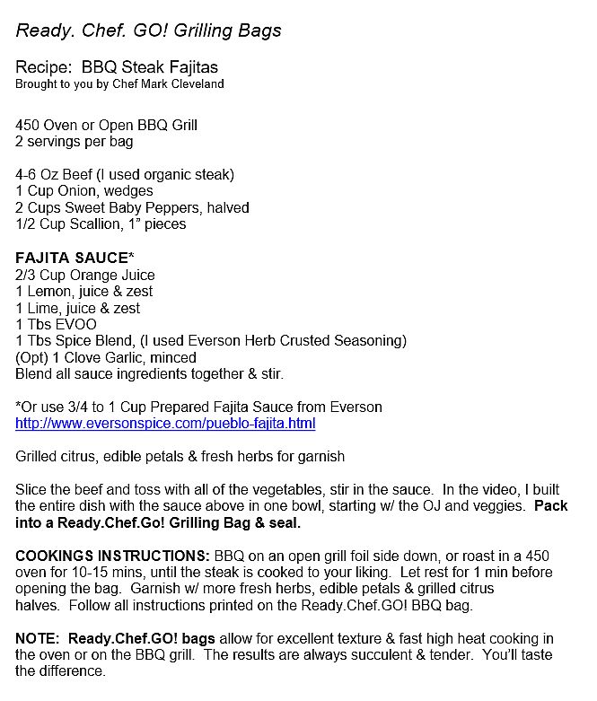 DinnerIsDone's tweet image. How about a #ReadyChefGo #GrillingBag and a recipe for some delicious Steak Fajitas?!! #ReadyChefGoBags #Recipe #MondayMotivation  bit.ly/2JOZSS3