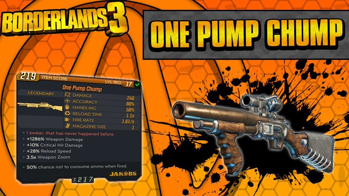 APOLLOXRP's tweet photo. @IGN @Borderlands One Pump Chump #IGNSweepstakes https://t.co/MCzsJRpZwE