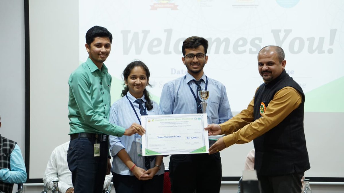 desaleketan_10's tweet photo. I feel proud to be Mentor for my Prize winning Team for “Innovate for Smart Pimpri Chinchwad” jointly organised by #PCMC, #PCSCL and #PCCOE held at PCCOE. We received Runner Up Prize by the hands of Honourable Commissioner Shravan Hardikar Sir.
Congratulations Unnati and Rohan https://t.co/0Und7zjnJc