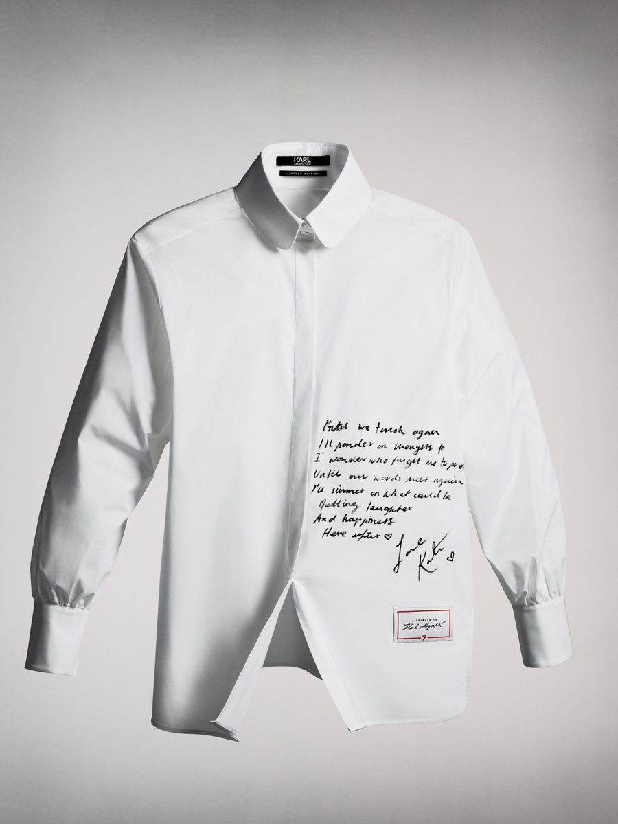 farfetch's tweet photo. To celebrate his legacy, 7 of @KarlLagerfeld's closest friends and collaborators have designed a white shirt. All proceeds will go to the "Sauver la Vie" charity initiative. Shop the limited capsule exclusively on https://t.co/Y3QoFFgBI0 #TributeToKarl https://t.co/RMy6IJ7Qs3 https://t.co/bxpEWVNJnp