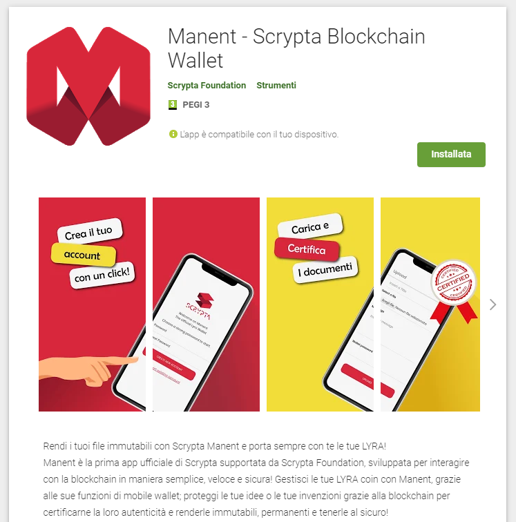 OverdriveMona's tweet photo. #Manent - #Scrypta #blockchain #wallet is available on @GooglePlay !

Document veryfication via #timestamp #hashing and #ipfs for the #ProofOfExistence without cental server.

$LYRA #DApp @scryptachain https://t.co/0WwZSqKeVc