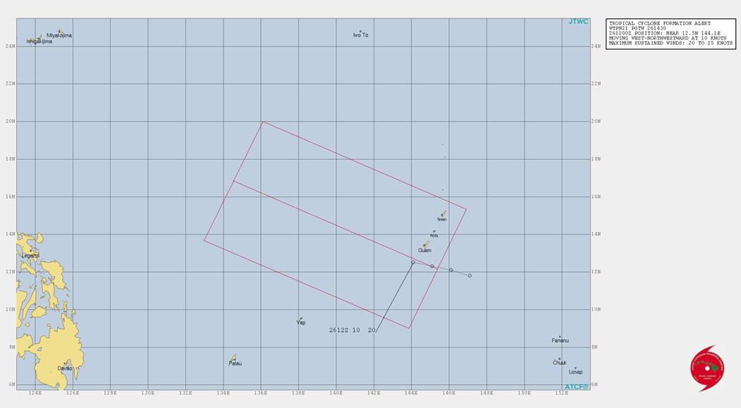 yoshimy_s's tweet image. FORMATION OF A SIGNIFICANT #TROPICAL_CYCLONE IS POSSIBLE WITHIN 210 NM EITHER SIDE OF A LINE FROM 12.2N 145.4E TO 16.9N 134.5E WITHIN THE NEXT 12 TO 24 HOURS.
