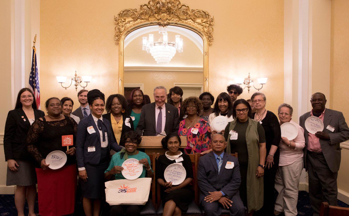 FoodBank4NYC's tweet photo. Thank you to @RepAOC @SenSchumer @RepEspaillat @RepJoseSerrano @RepGregoryMeeks @RepGraceMeng @NydiaVelazquez @RepJeffries @RepYvetteClarke @RepJerrYNadler @RepMaxRose for meeting with us & spending time with our members yesterday for #GoOrange2DC! #HandsOffSNAP #GoOrangeNYC https://t.co/16rFnw8aUp