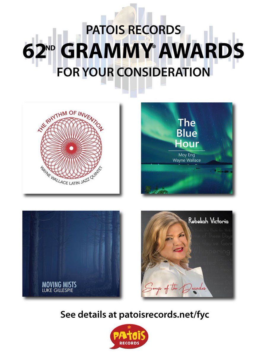 Voting members, we appreciate your consideration, please visit patoisrecords.net/fyc/ for details.
Feel free to share any considerations.
#patoisrecords #waynewallace #lukegillespie #rebekahvictoria #moyeng #grammys