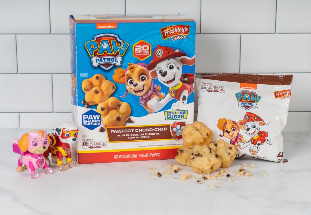 PAWFECT CHOCO-CHIP is all bark and lots of bites. With 33% less sugar, these PAW Patrol muffins are ready for anything headed their way!