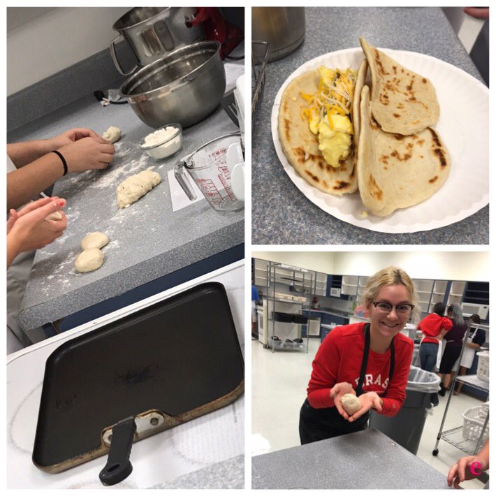 Baking and Pastry making bfast tacos this week with homemade tortillas and salsa! 😋 🌮🙌🏻 #onteach #smellsofthe700hall