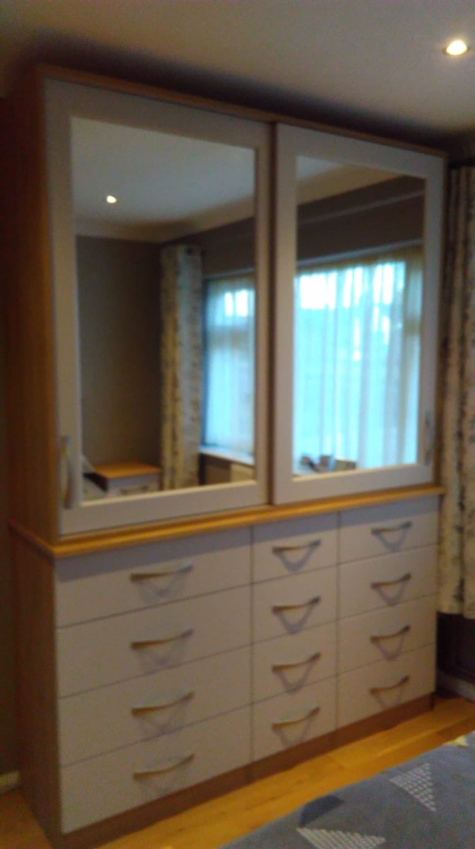 InteriorsbyWow's tweet photo. Matching sliding wardrobe and side tall boy with sliding bespoke storage. Another interiorsbywow install https://t.co/MMDQ9uoadN