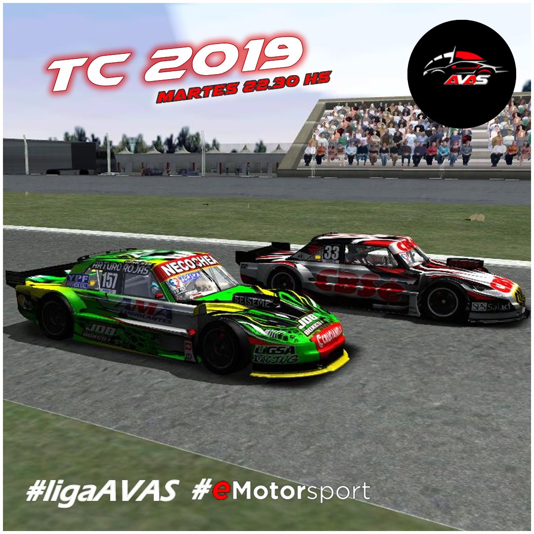 AvasLiga's tweet photo. El #Martes se corrió el #TC2019 en el autódromo de #Parana; en #LigaAVAS
Así quedó el #Podio:
1: Germán Bertani
2: César Fito Cavanna
3: Sergio Pira Garazzini
@BundleGames_Arg @eMotorSportTC @actcargentina
#TCenParana #Simulador #Chevrolet #Ford #Torino #Dodge
#SimuTC #TCV3 #TC https://t.co/Vj3BRzzJBq