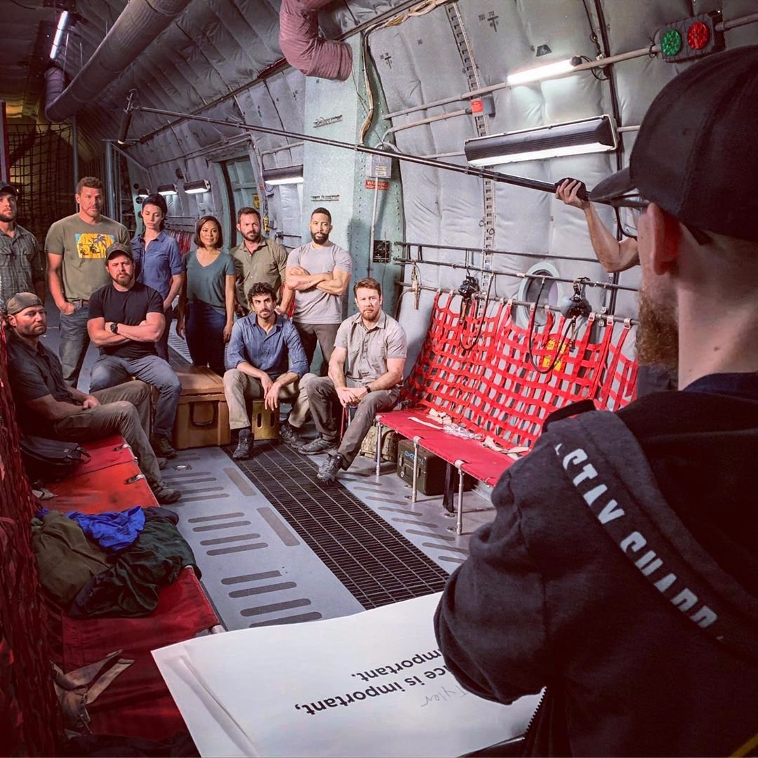 SEALteamFans's tweet photo. Our #SEALteam cast filming a PSA for #cbsvetnet (Dita got a line too! #woof) (📷 ottopetersen ) https://t.co/uRNsgqAm99