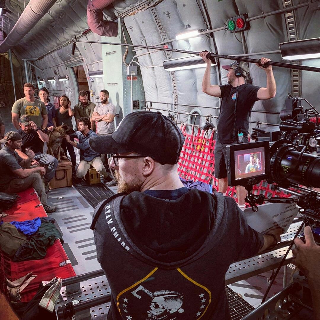 SEALteamFans's tweet photo. Our #SEALteam cast filming a PSA for #cbsvetnet (Dita got a line too! #woof) (📷 ottopetersen ) https://t.co/uRNsgqAm99