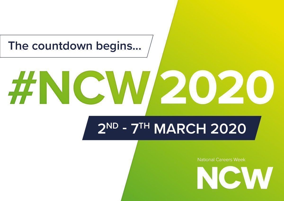 CareersWeek's tweet photo. 👇*NEWS*

🗣‘’I am absolutely delighted to announce that all major sponsors from #NCW2019 have renewed their support for #NCW2020
This is a tribute to our leadership team, careers community &amp; our Ambassadors.”

The countdown begins . . . 

🗓 2nd - 7th March 2020

@NCWNewman CEO https://t.co/nuaFApoaR7