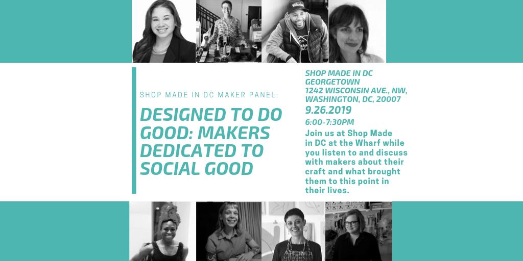 sheayeleen's tweet photo. Join us at 6:00pm at @ShopMadeInDC to hear from #Makers that are dedicated to social good! These Makers will be discussing their craft and how their businesses are dedicated to social good. Our Board member @DesireeMCormier will be participating for #SheaYeleen ! #DCmakers https://t.co/zZeBgKCuzR