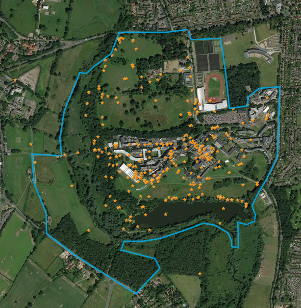 <a href="/ArcGISOnline/">ArcGIS Online</a> <a href="/uniofeastanglia/">UEA</a> <a href="/HelenPallett/">Helen Pallett</a> Wow! Collector, ~60 small groups of students, a five minute intro, and maybe an hour to collect data. Look at that scatter of points! Well done #UEAENV19 👏👏 - I think we have a good year coming up <a href="/ueaenv/">UEA School of Environmental Sciences</a> <a href="/UEAEnvStudents/">UEA Env Soc</a>!