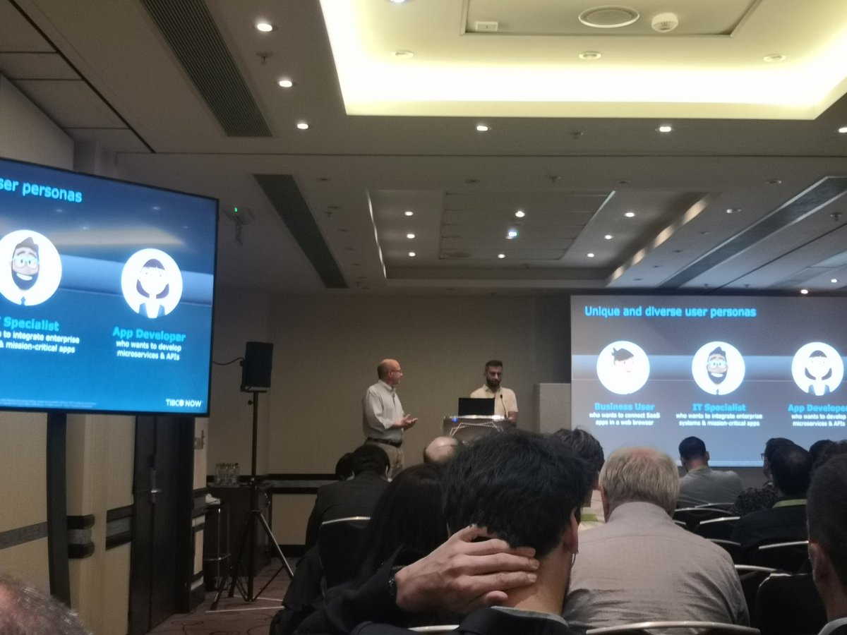 rishikeshpalve's tweet photo. @rahulkamdar and @toddbailey0423 kicking off the popular #TIBCOCloudIntegration session talking about execiting new features and what's coming next. #ipaas #hybridintegration #apis #CloudNative https://t.co/j3ZmDztqKi