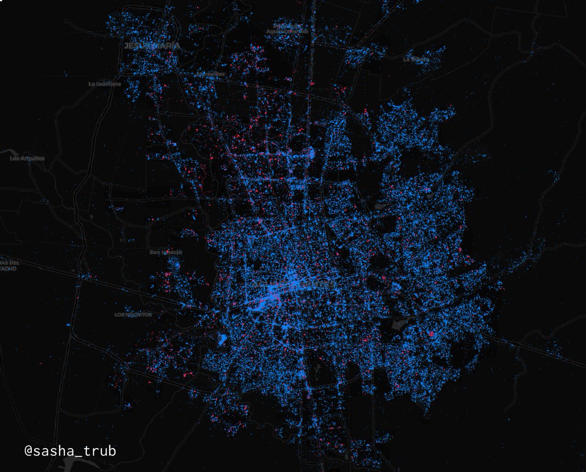 sasha_trub's tweet photo. Aguascalientes 🇲🇽
🔴 = iPhone
🔵 = Android
iPhone zone is in the northwest here. Makes sense -- a couple of golf clubs up there as well.
Wikipedia says this city is known for entertainment and having Japanese people, is that true?
#iPhoneVsAndroidMaps https://t.co/SOhTgUkbZV