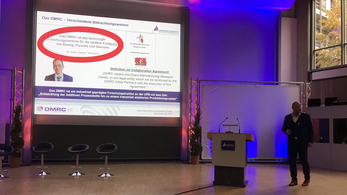SICPaderborn's tweet image. #10yDMRC Dr. Christian Lindemann, Geschäftsführer des #DMRC, schaut zurück und wagt einen Blick in die Zukunft des #AdditiveManufacturing an der Universität Paderborn @unipb 😉Zitat: Was ist das aDMRC? 10-years-dmrc.com #AM #3Ddruck #3Dprinting