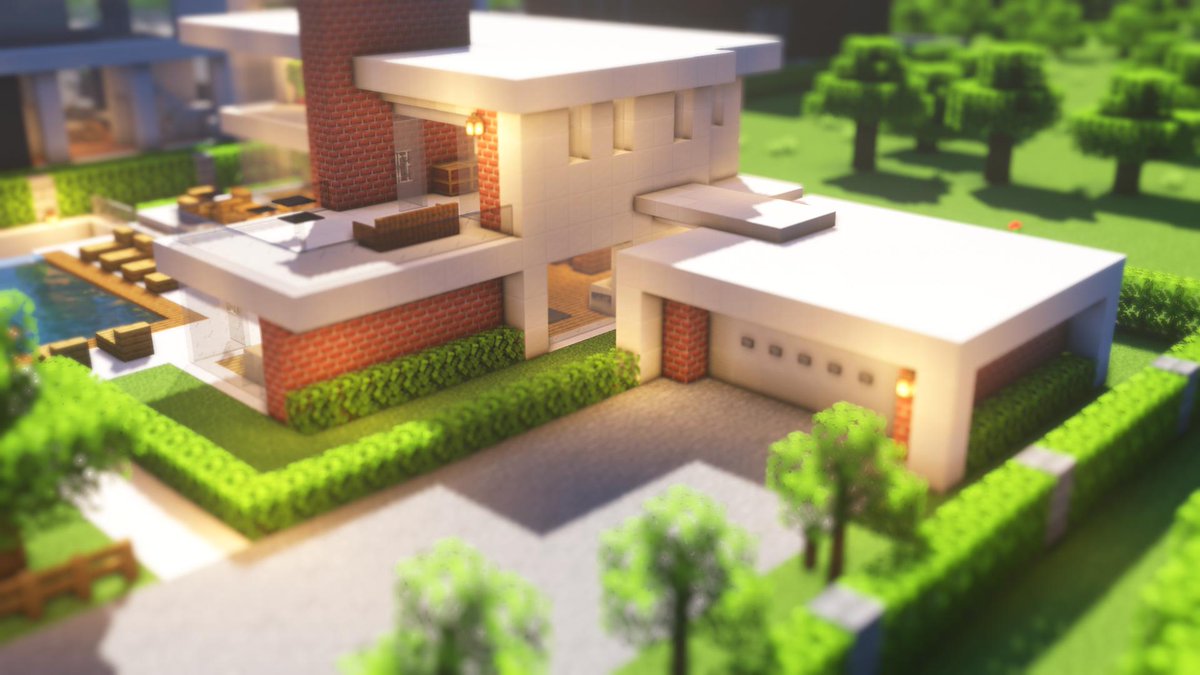 Seven 在 Twitter 上 本物の家をモデルにモダンな豪邸を作ってみた 今回は間取りの写真や家の裏側の写真があったから 結構実物を再現できたと思う ちなみに作り方も公開中ｂ T Co I5djdjufmi Minecraft建築コミュ マイクラ マインクラフト